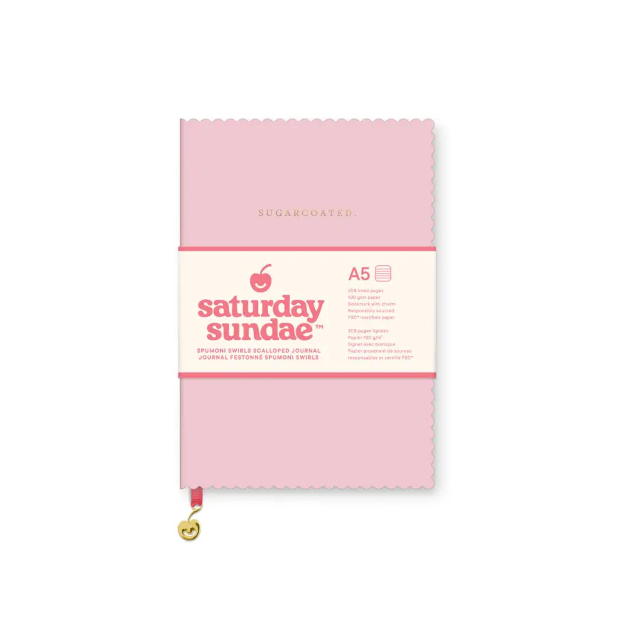 Large bound pink notebook