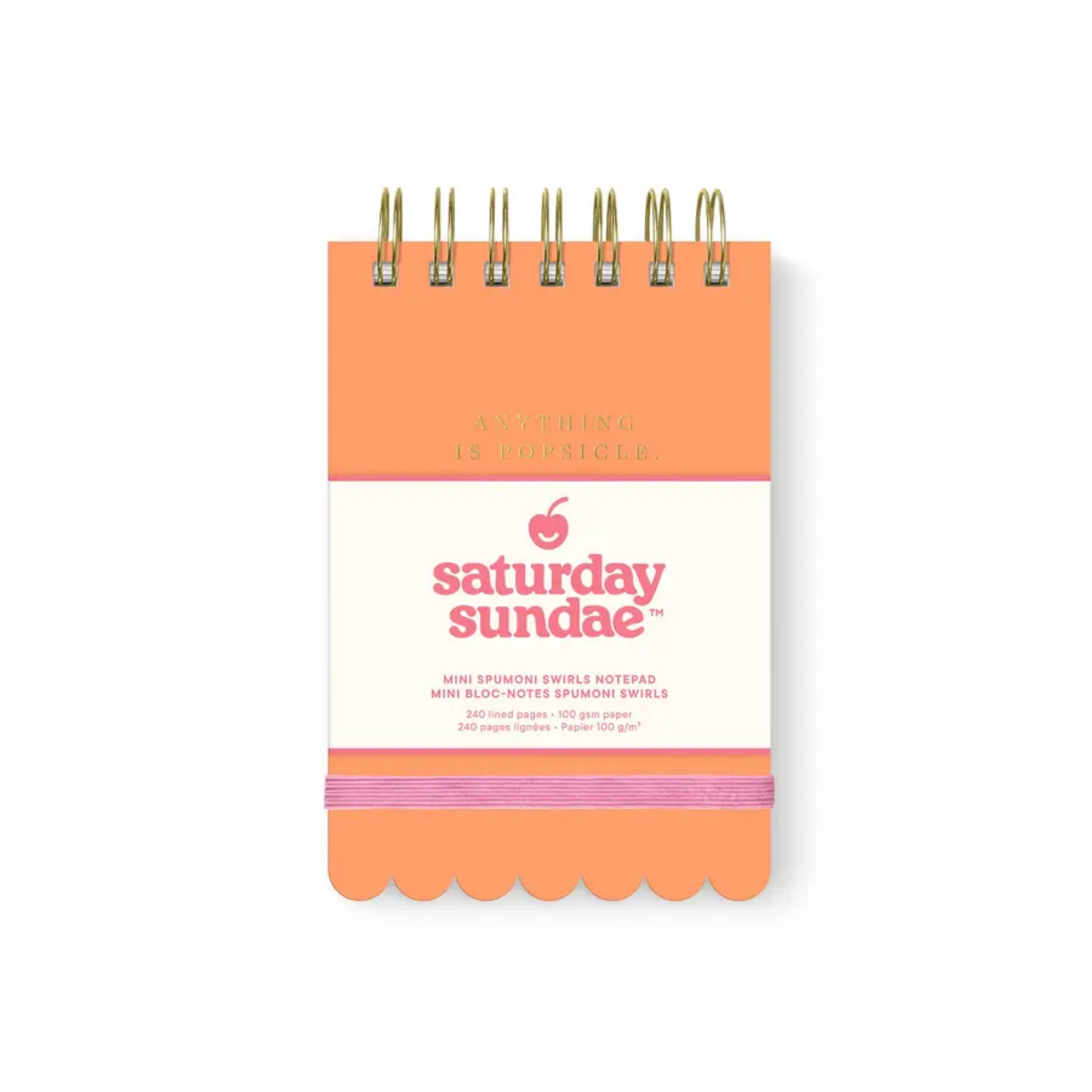 Small top spiral bound orange notebook