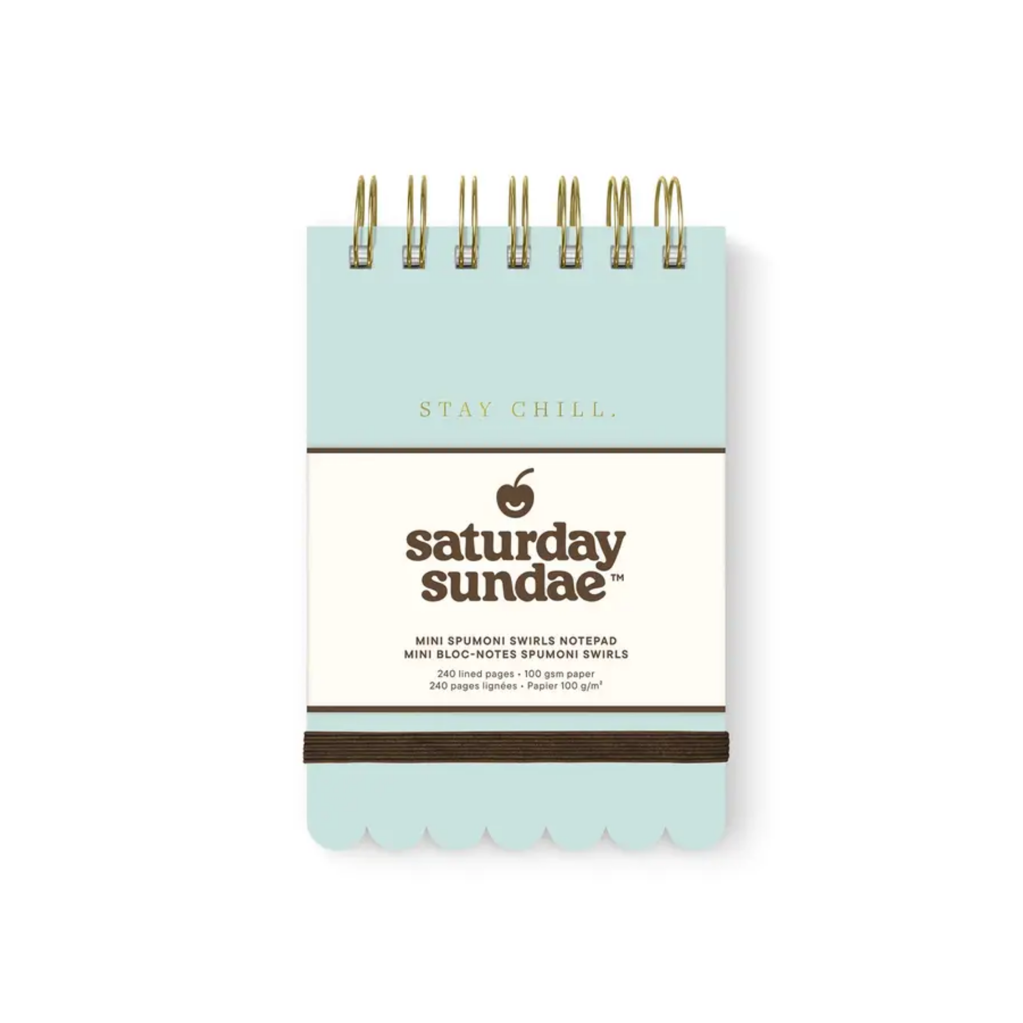 Small top spiral bound teal notebook