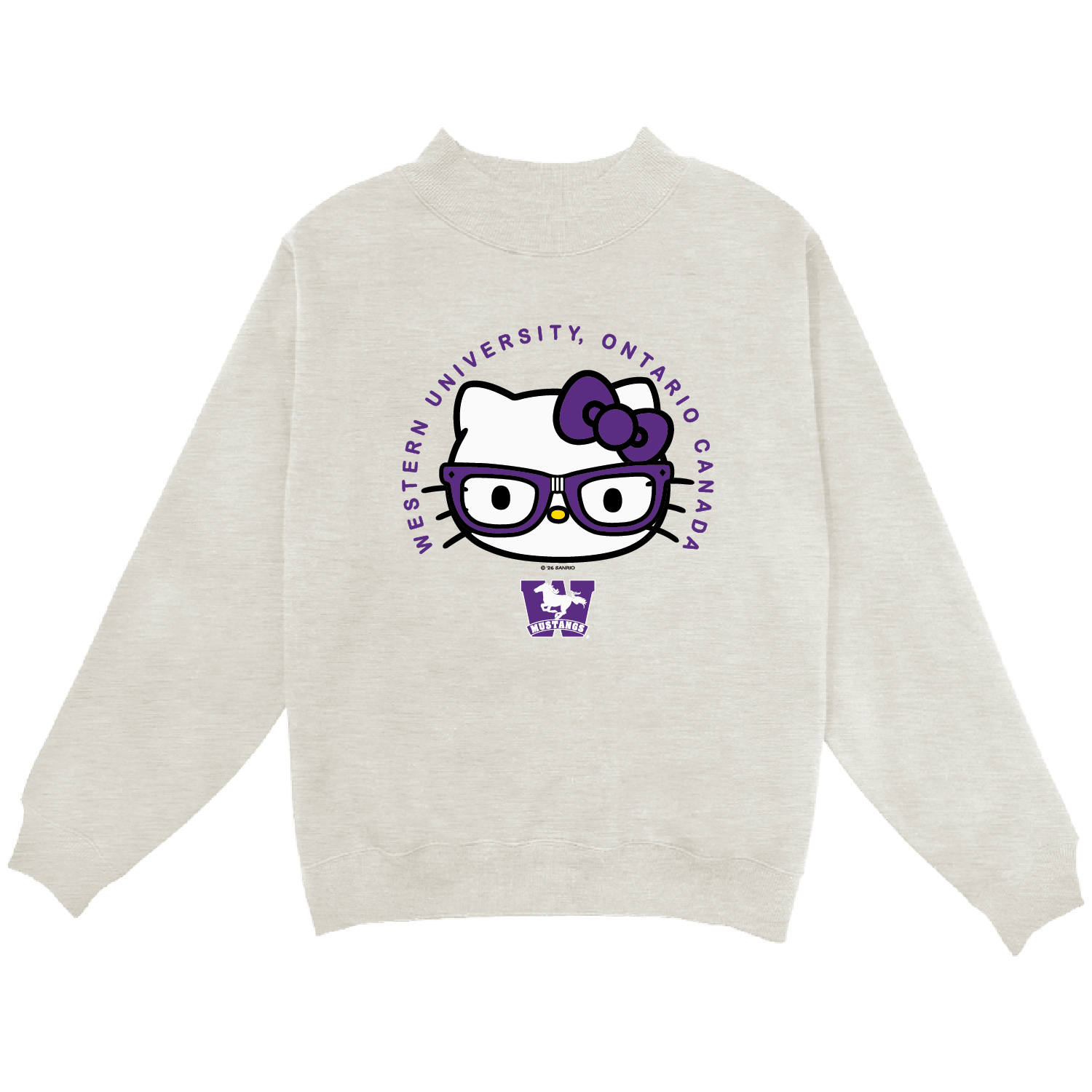 Oatmeal Hello Kitty Lens Love Mock Neck