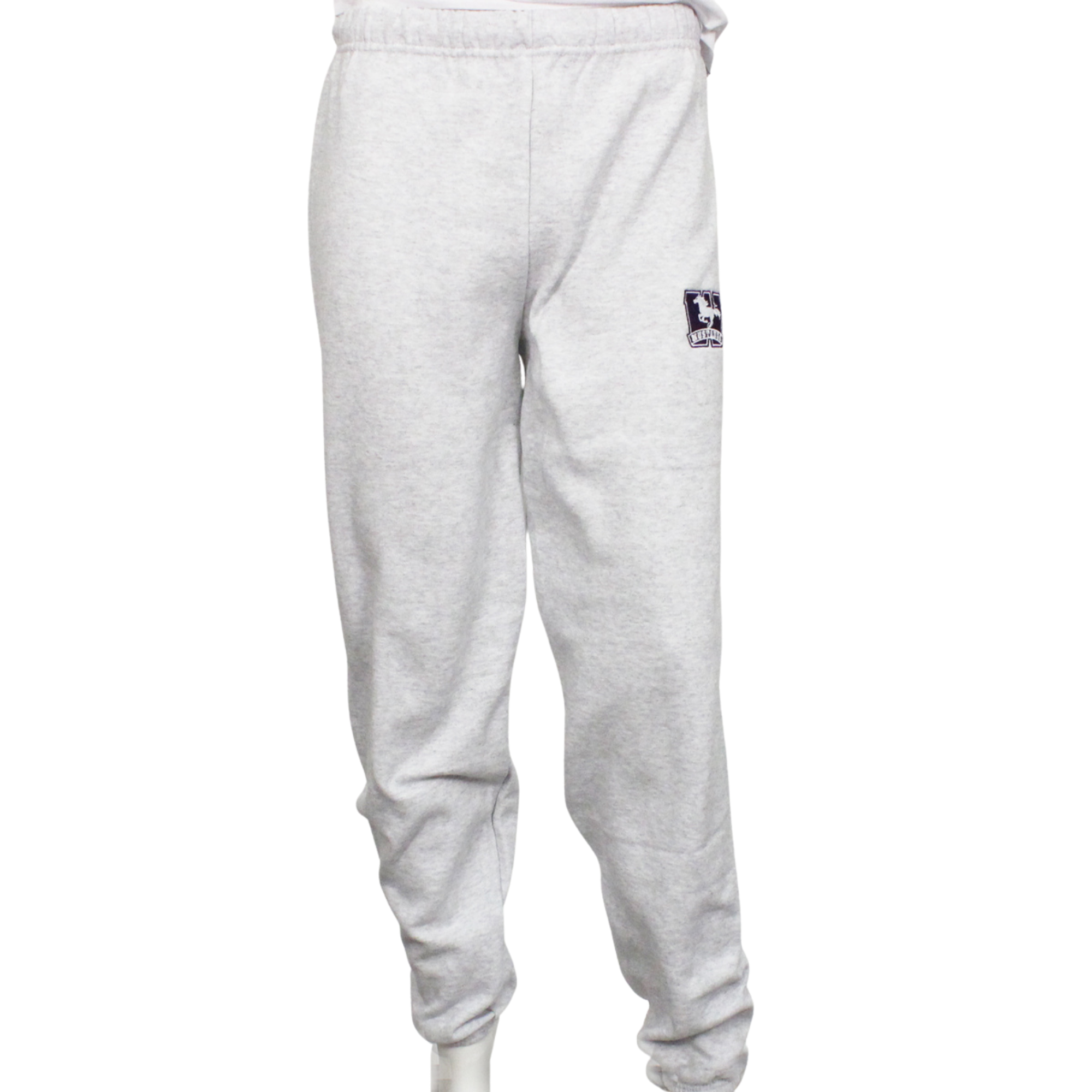 Ash grey sweatpants with Mustangs logo on the left leg.