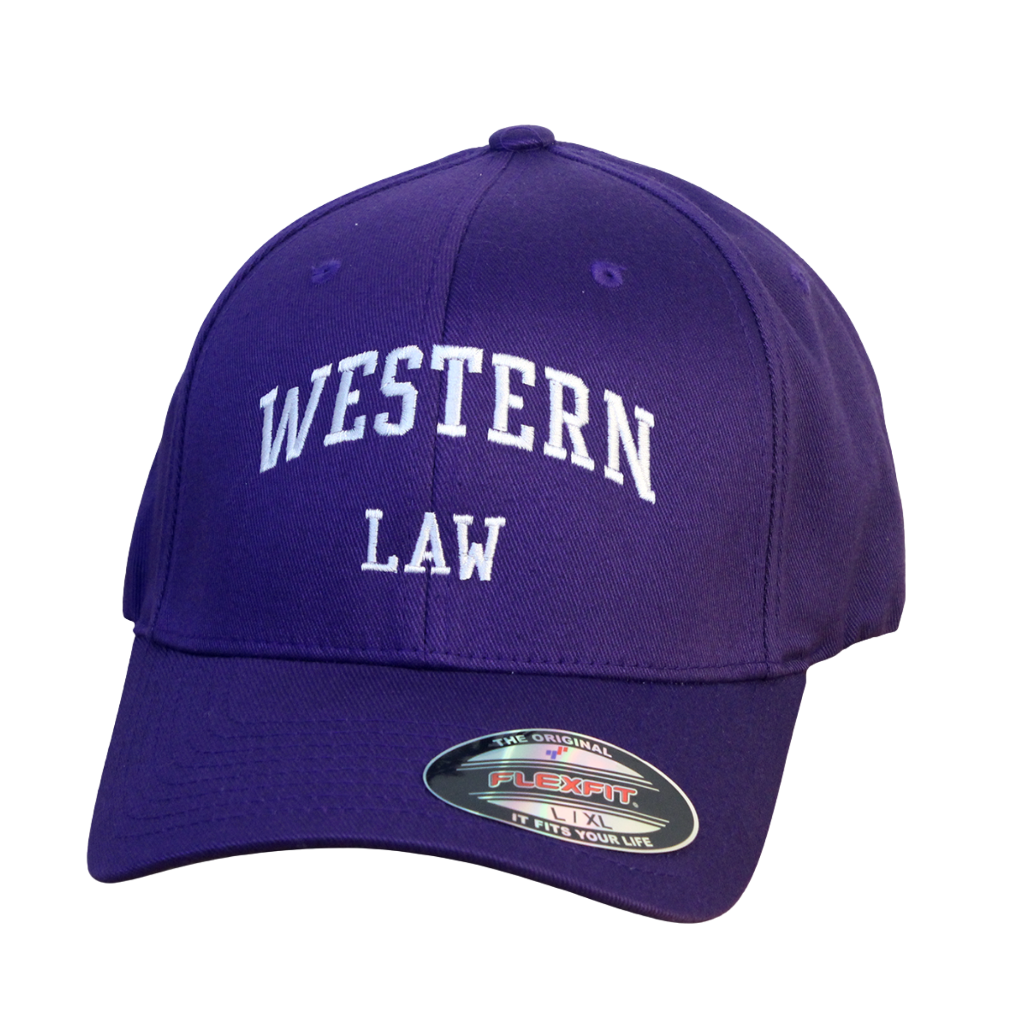 Purple flex fit cap in size large/extra large. "Western Law" embroidered on the front in white.
