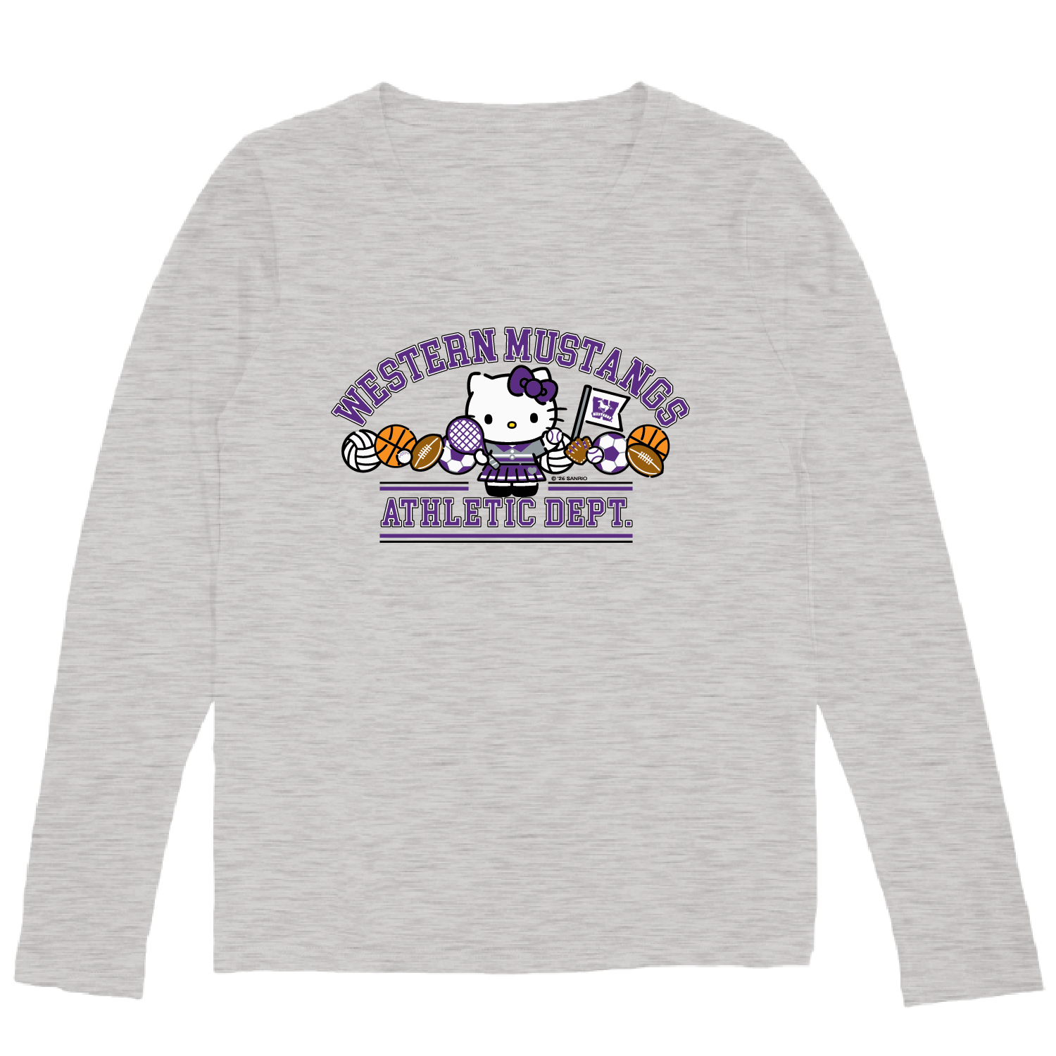 Heather Grey Hello Kitty All Sports Long Sleeve Tee