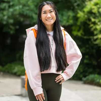 Woman wearing western branded lululemon clothing