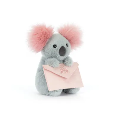 Koala with a pink envelope