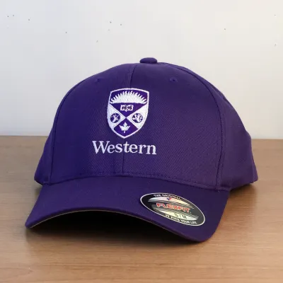 Purple ball cap with embroidered Western crest logo. Size SM/MD.