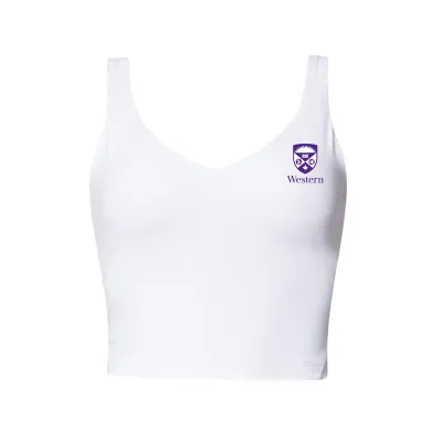 White Align Tank with purple western crest
