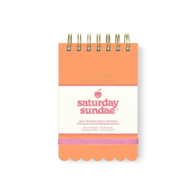 Small top spiral bound orange notebook