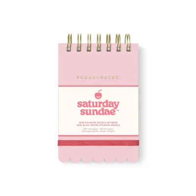 Small top spiral bound pink notebook