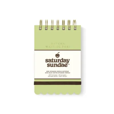 Small top spiral bound Matcha green notebook