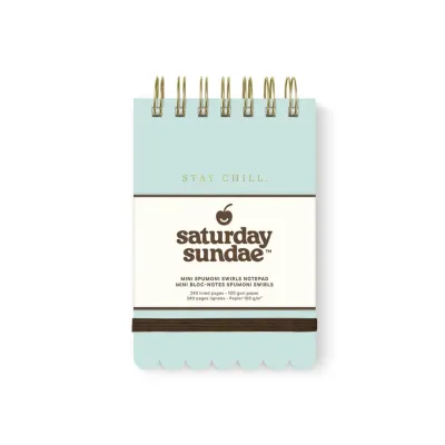 Small top spiral bound teal notebook