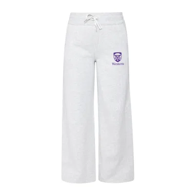 Wide Leg Heather Grey Scuba pants