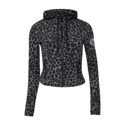 Black Leopard print cropped define jacket