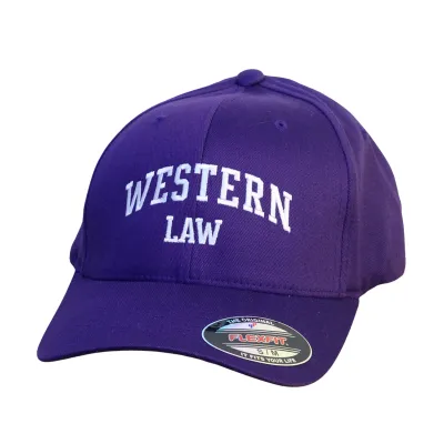 Purple flex fit cap in size small/medium. "Western Law" embroidered on the front in white.