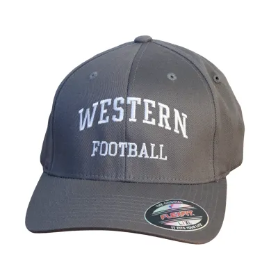 Grey flex fit cap in size large/extra large. "Western Football" embroidered on the front.
