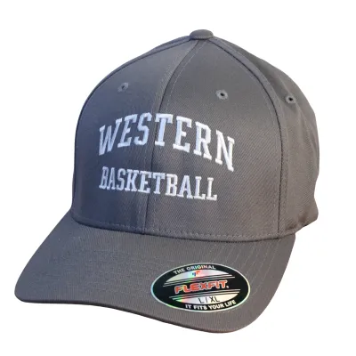 Grey flex fit cap in size large/extra large. "Western Basketball" embroidered on the front.