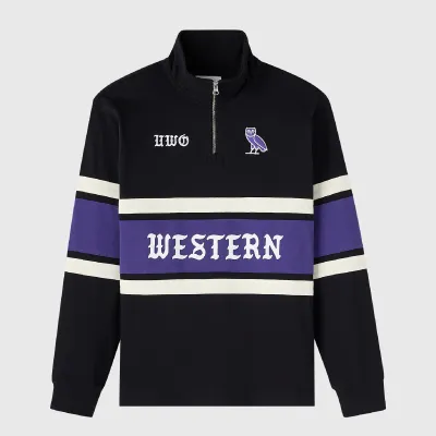 Black Ovo Campus 26 1/2 Zip Rugby