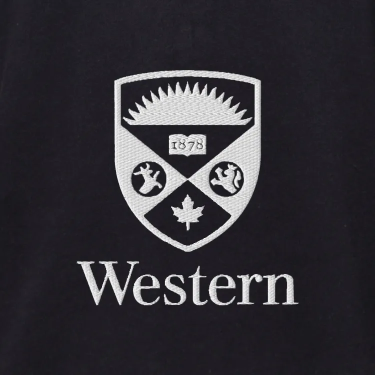 White embroidery of the Western Crest