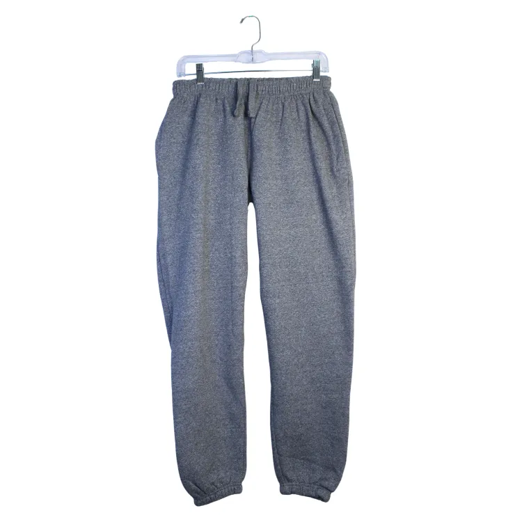 Charcoal grey sweat pants with UWO across the backside.