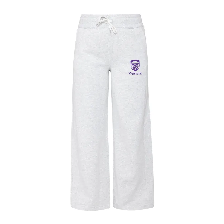 Wide Leg Heather Grey Scuba pants