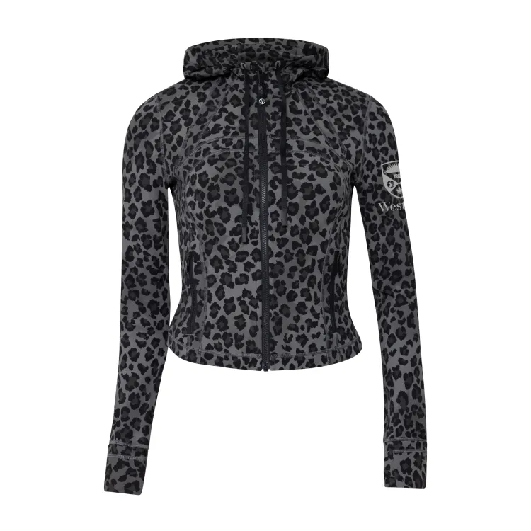 Black Leopard print cropped define jacket