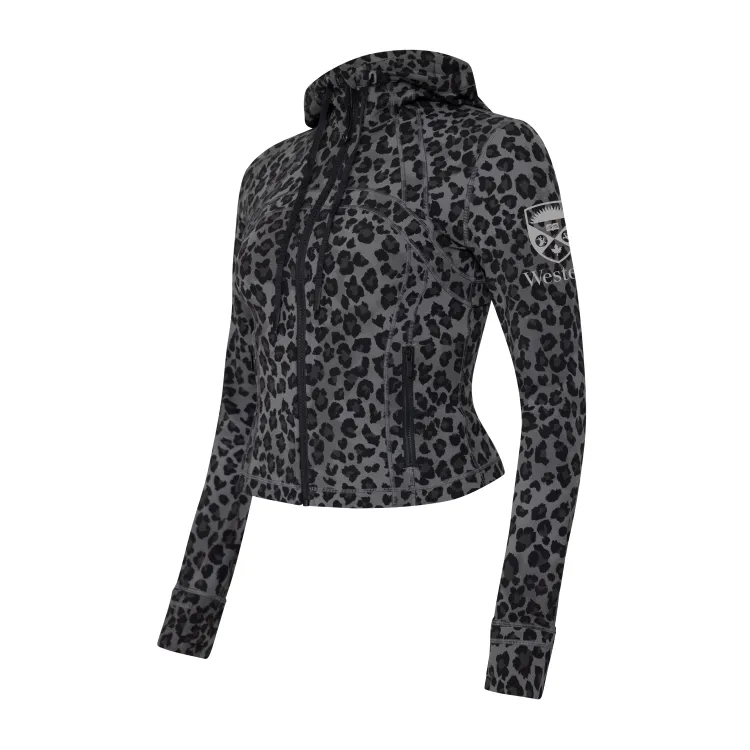 Black Leopard print cropped define jacket