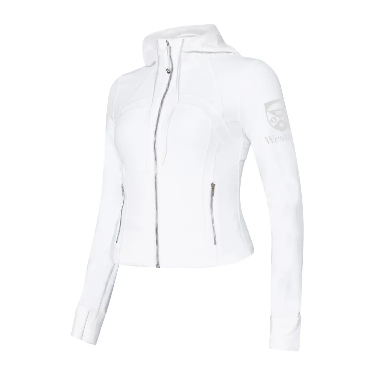 White Cropped Define Jacket with Hood