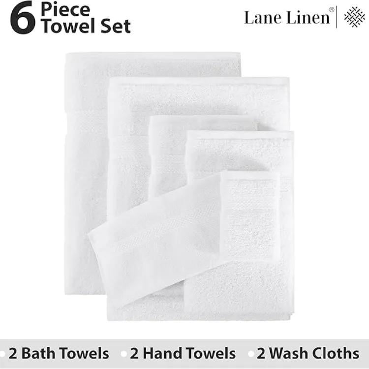 6 Piece Towel Set White