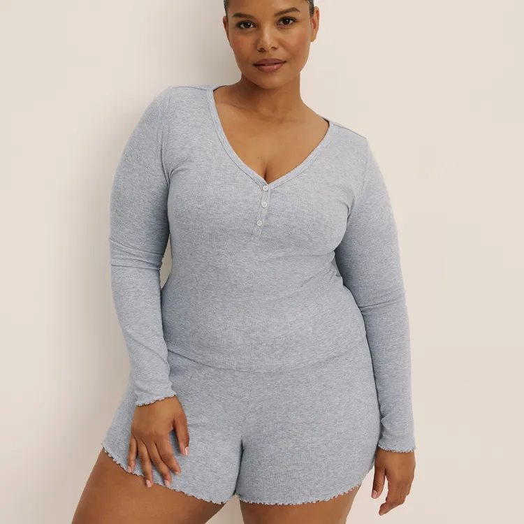 Modal Rib Henley Sleep Set
