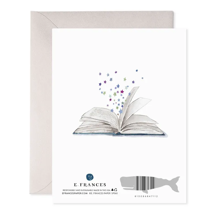 'Heres to the next chapter' greeting card