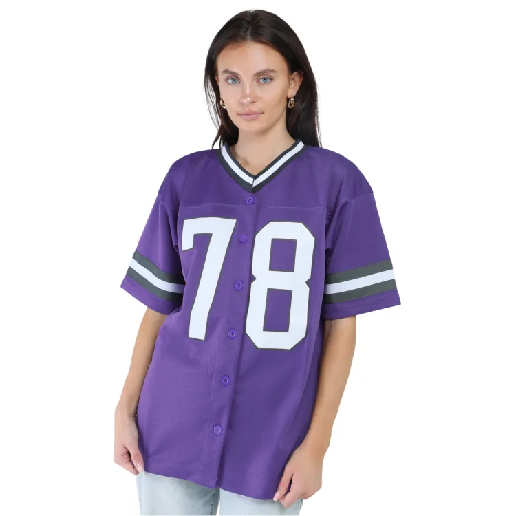 Football jersey top with buttons down the front. 78 printed on the front.