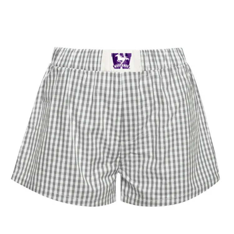 Grey/White Gameday Gingham Shorts
