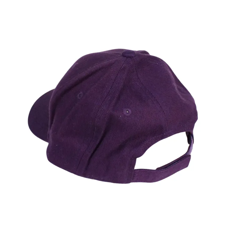 Purple hat with adjustable Velcro closure. 'Western Dad' embroidered on front in white. Made with 100% cotton. One size.