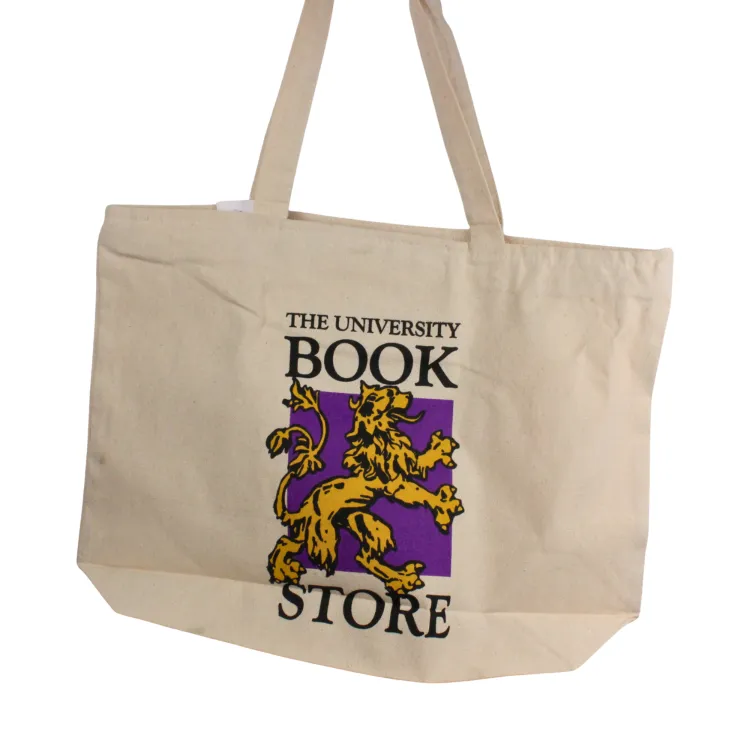 Beige tote with vintage Western crest and logo.