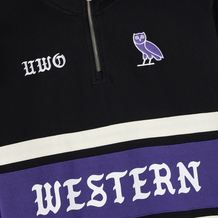 Black Ovo Campus 26 1/2 Zip Rugby
