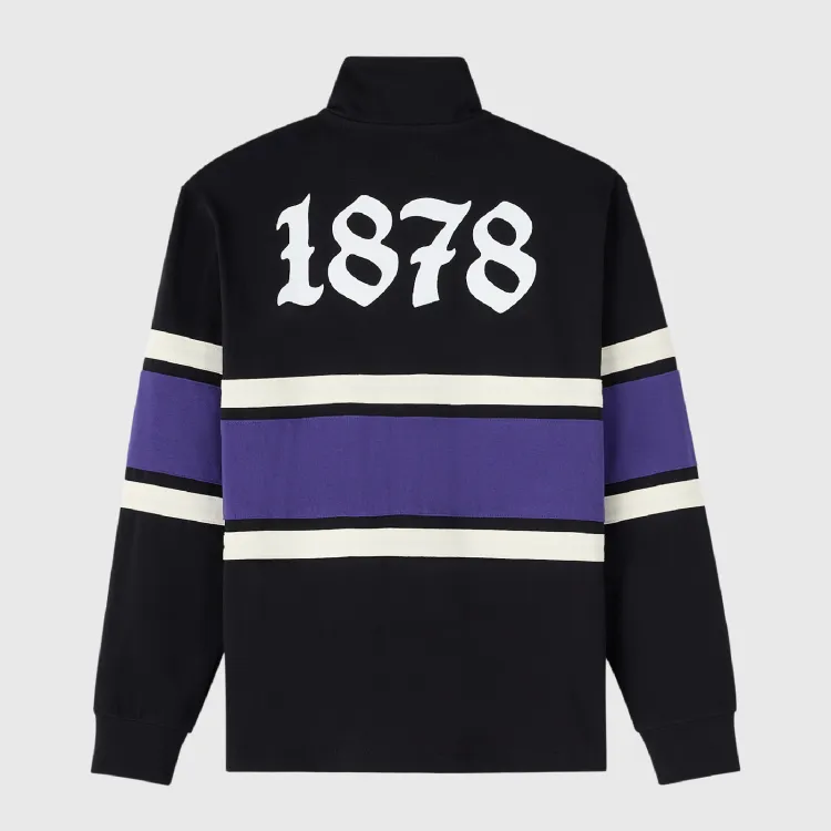 Black Ovo Campus 26 1/2 Zip Rugby