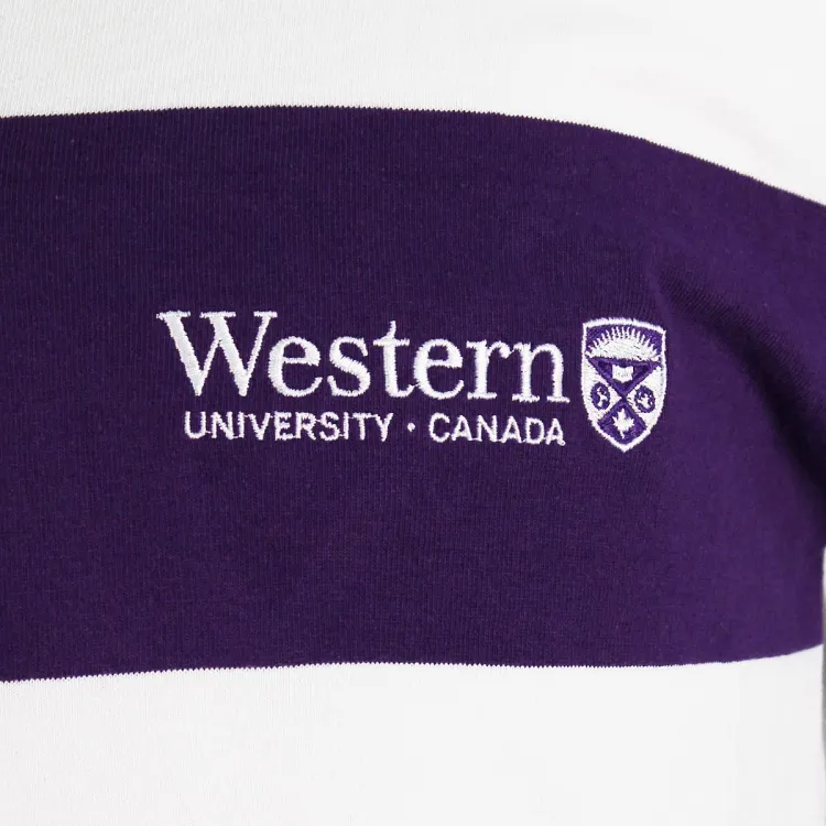 Purple and White Stripe Western Rugby Shirt | Dellelce Family