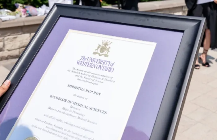 western degree in a black frame