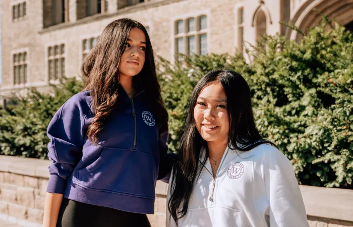 two students wearing lululemon merch