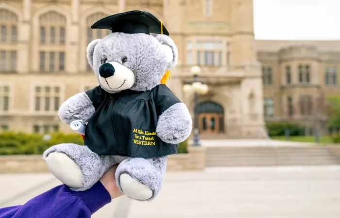 Graduate Bear in front of University College