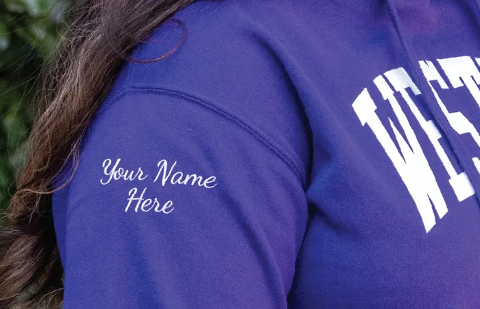 Your Name Here embroidery text