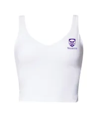 White Align Tank with purple western crest