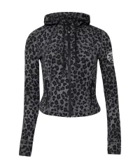 Black Leopard print cropped define jacket
