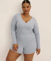 Modal Rib Henley Sleep Set
