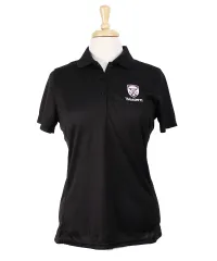 Black polo with Western Crest on left chest. Women's fit.