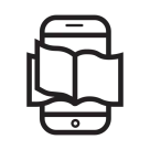 Mobile phone showing a book