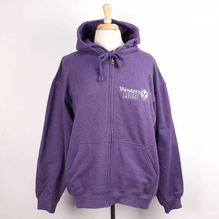 Purple Western Mom Full Zip Hoodie Dellelce Family Bookstore