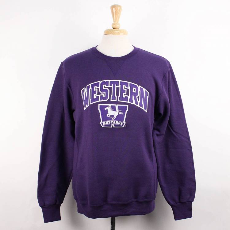 Purple Western Mustangs Crew Neck | Western Bookstore