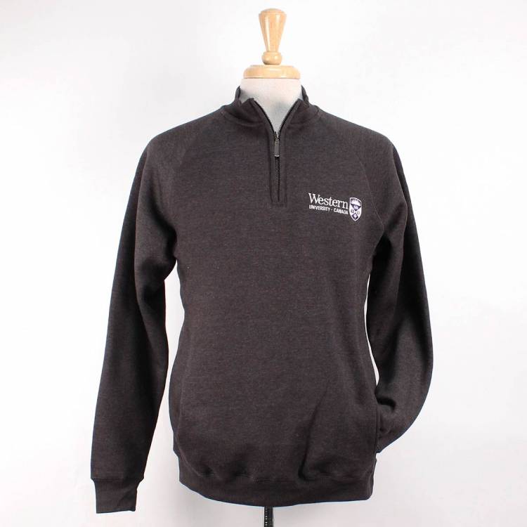 Charcoal Western University 1/4 Zip | Western Bookstore