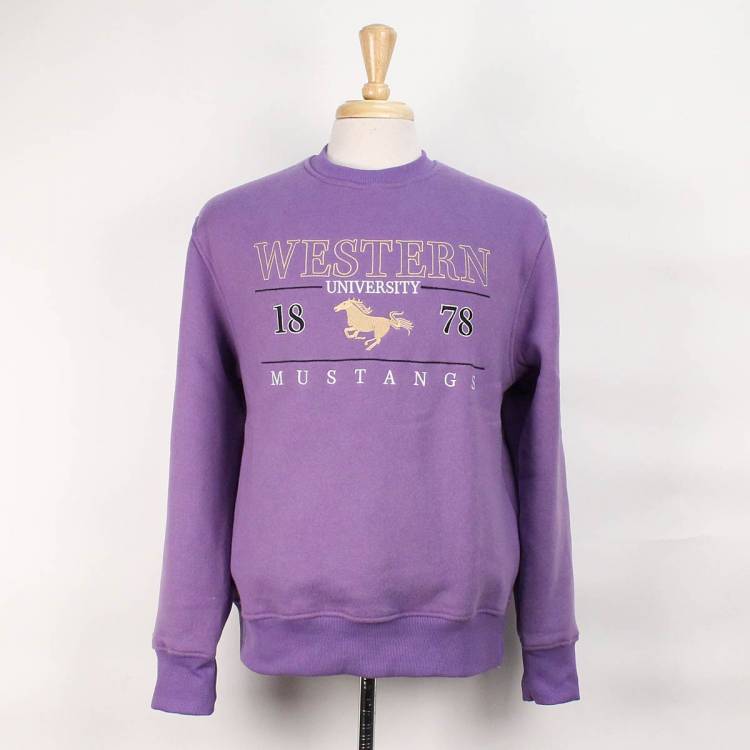 Vintage Western University Purple Gold Logo Crewneck Dellelce Family Bookstore